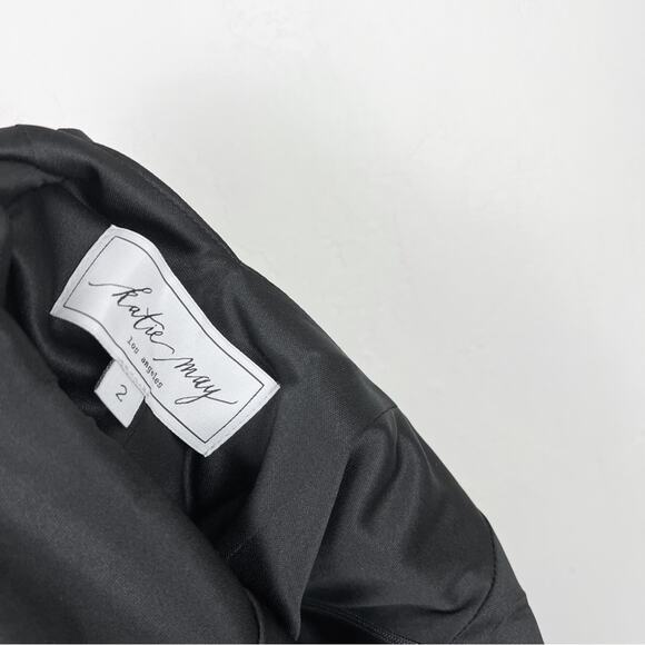 Katie May BHLDN Eva Damaris Twist Front Midi Sheath Cocktail Dress Black - Picture 13 of 15